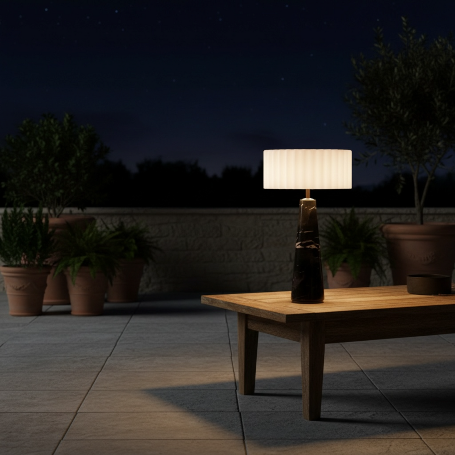 Blok Lamp - in zwart marmer