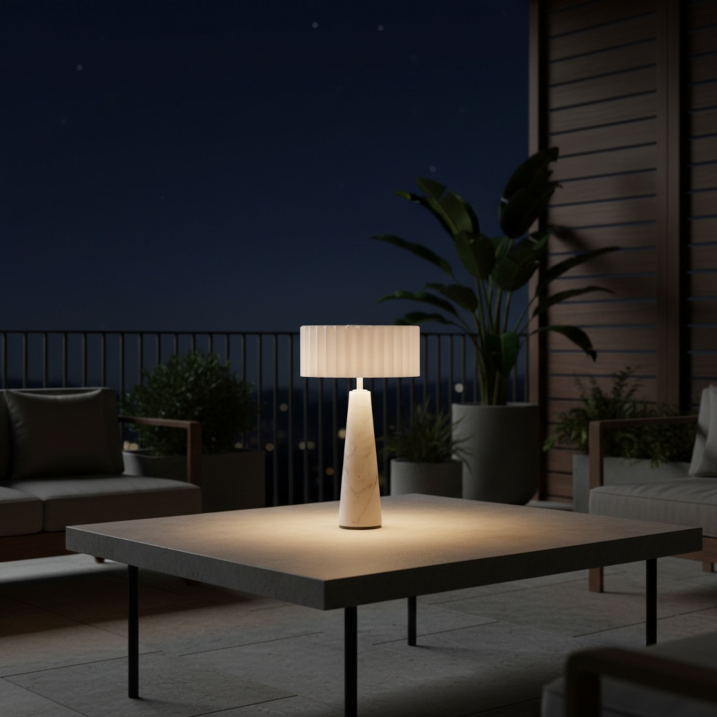 Blok Lamp - in wit marmer